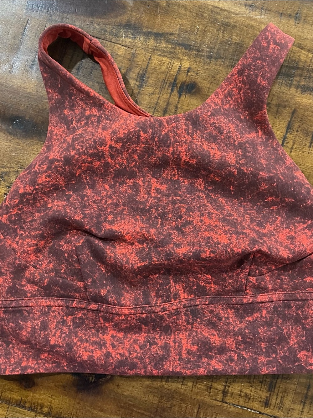 Lululemon Wunder Train Longline Bra Size 8 Autumn Red Black